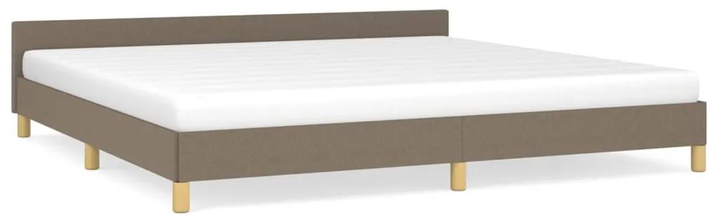 347443 vidaXL Cadru de pat cu tăblie, gri taupe, 200x200 cm, textil