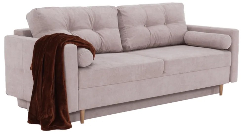Canapea extensibilă, roz antic textil Queens, AURELIA