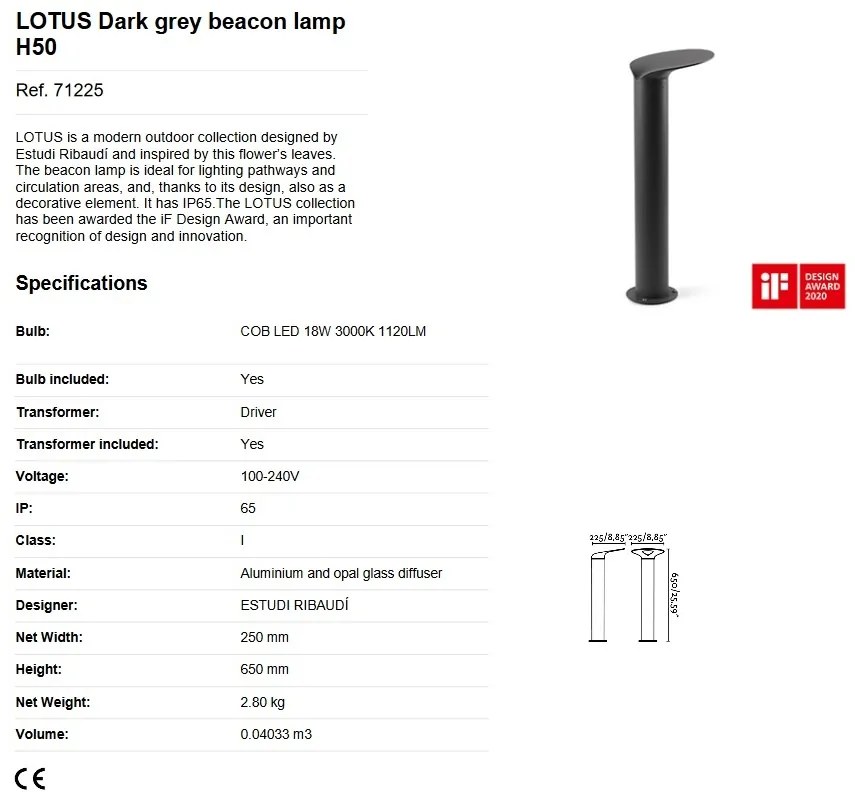 Stalp LED exterior design modern decorativ IP65 LOTUS 71225