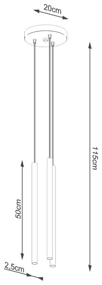 Lustră pe cablu Sollux SL.1172 PASTELO 3xG9/8W/230V auriu