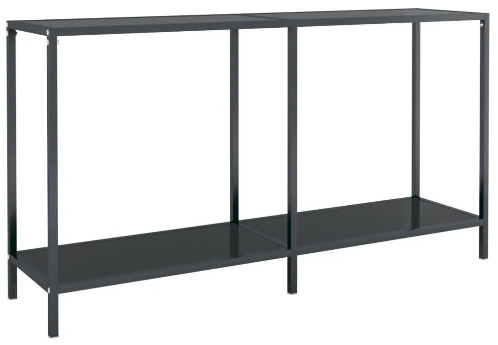 331695 vidaXL Masă consolă, negru, 140x35x75,5 cm, sticlă securizată