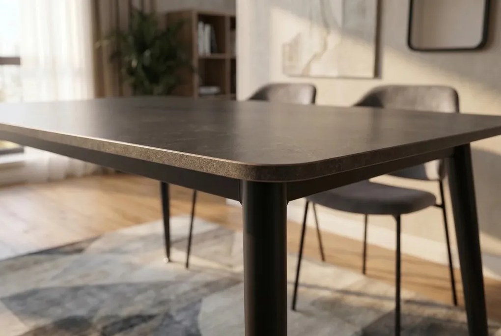 Masa dining cu blat ceramic Milano gri 140x80cm