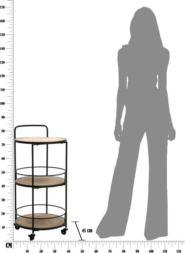 Măsuță de servire cu roți din metal 41,5x40 cm Arex – Mauro Ferretti