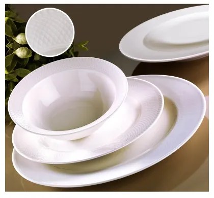 Set de veselă 18 piese, porțelan alb