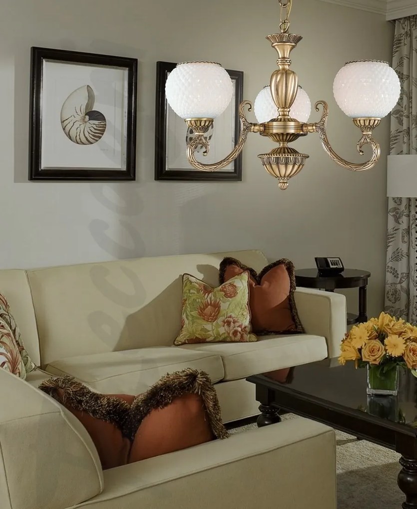Candelabru din alama cu 3 brate design italian 8450