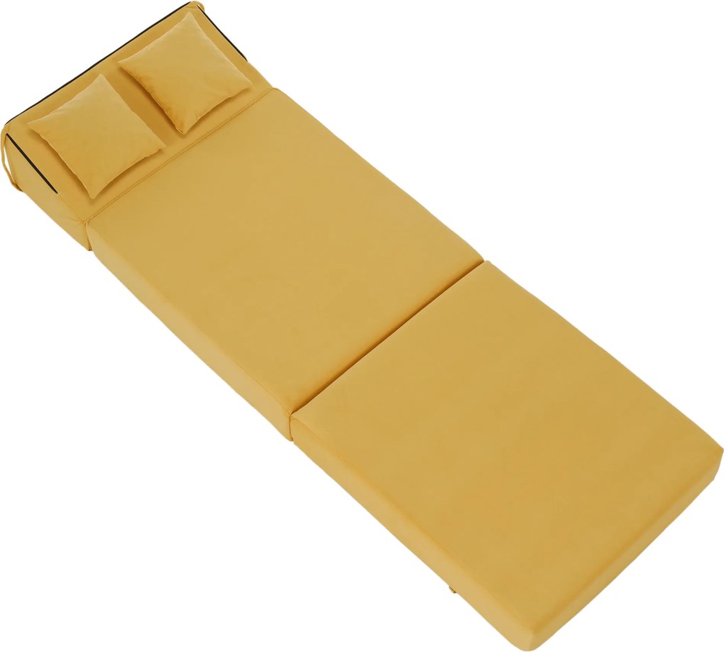 Saltea pliabilă/fotoliu extensibil, 2 in 1, galben, PELOS