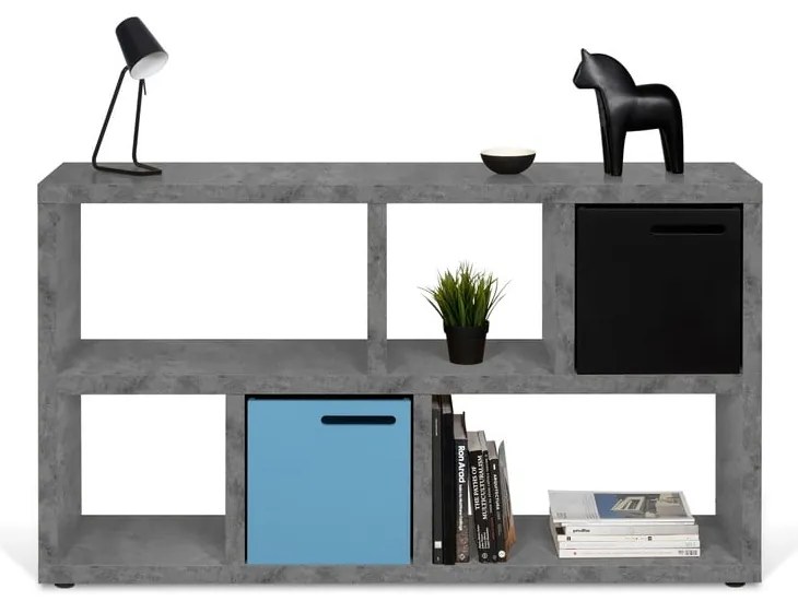 Bibliotecă gri cu aspect de beton 150x83 cm Berlin – TemaHome