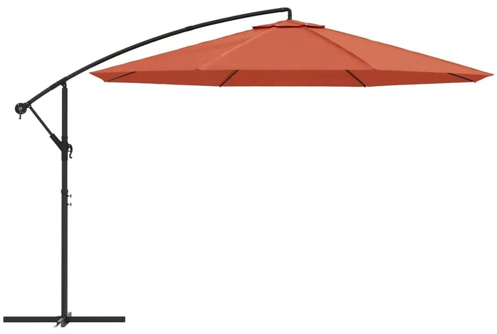 Umbrela suspendata, stalp din aluminiu, 350 cm, teracota Terracota