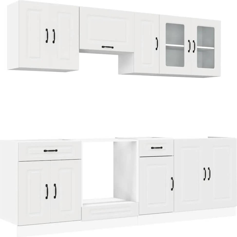 vidaXL Set dulap de bucătărie din 8 piese „Kalmar” Lemn prelucrat alb