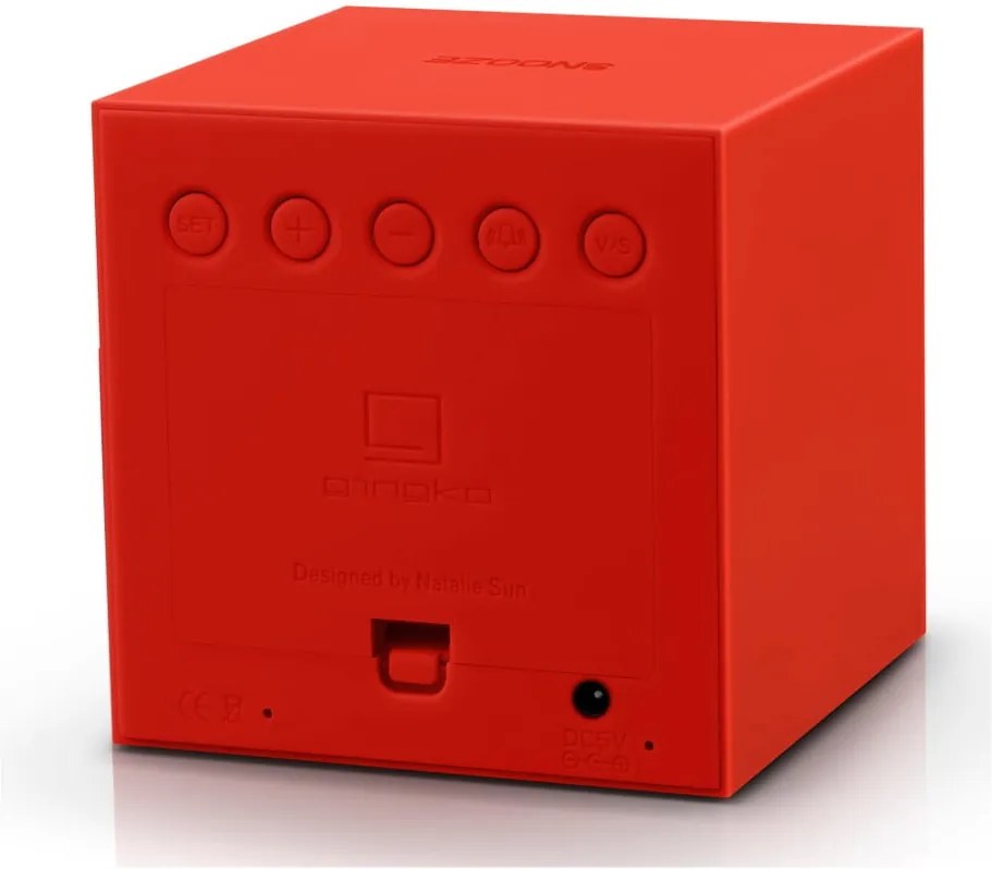 Ceas deșteptător cu LED Gingko Gravity Cube, roșu