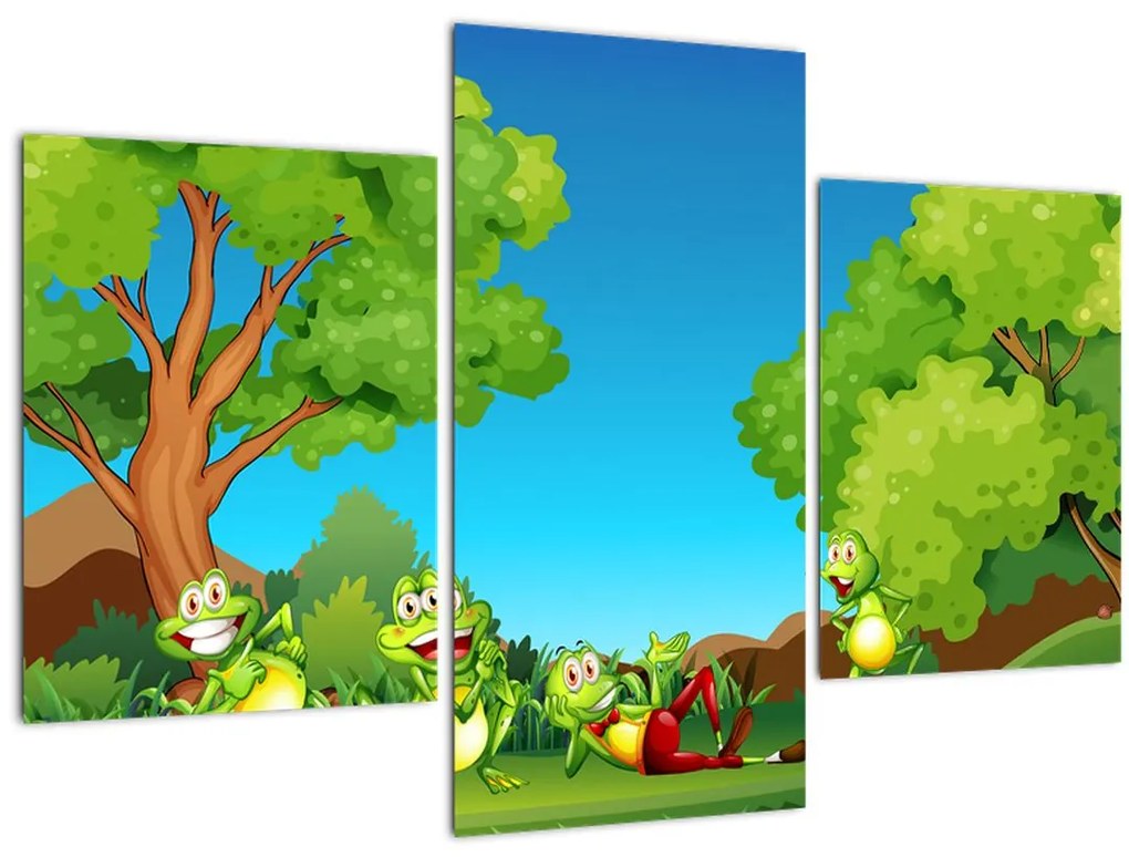 Tablou - Broscuțe vesele (90x60 cm)