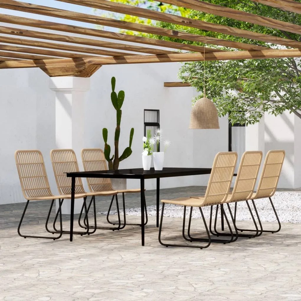 Set de mobilier pentru gradina, 7 piese, stejar Stejar, Lungime masa 200 cm, 7