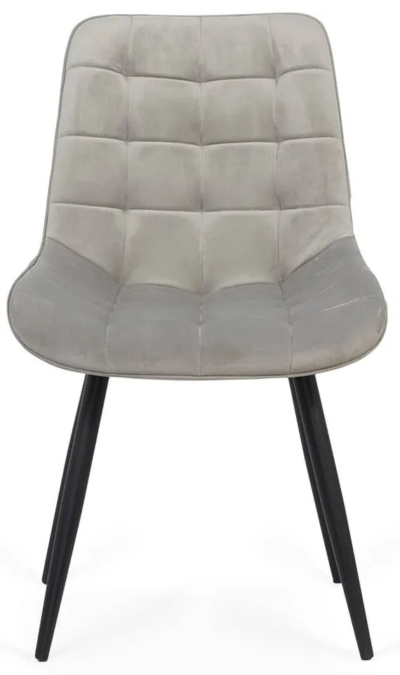 Scaun living gri deschis BUC 206 din catifea cu cadru metalic rezistent