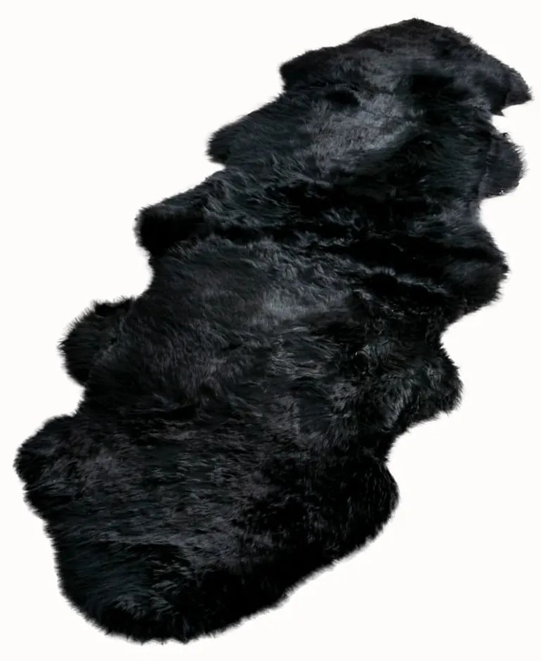 Blană de oaie Native Natural Double, 60 x 240 cm, negru