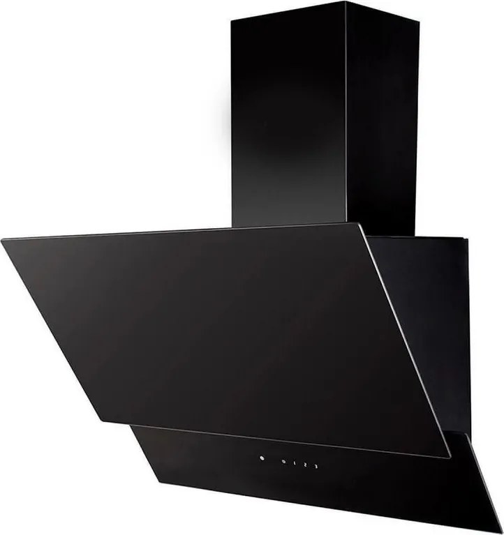 Hota decorativa Kumtel DA6-835-A0A, 450 m³/h, 3 viteze, LED, Filtru din aluminiu, Panou din sticla, Negru