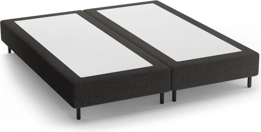 Pat matrimonial negru tapițat fără tăblie 140x200 cm Whale – Micadoni