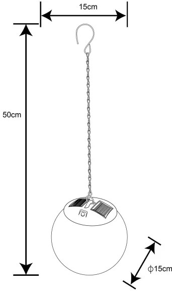 Globo 33805H - Lustr solar pe lanț 20xLED/0,06W/1,2V pr. 15 cm IP44