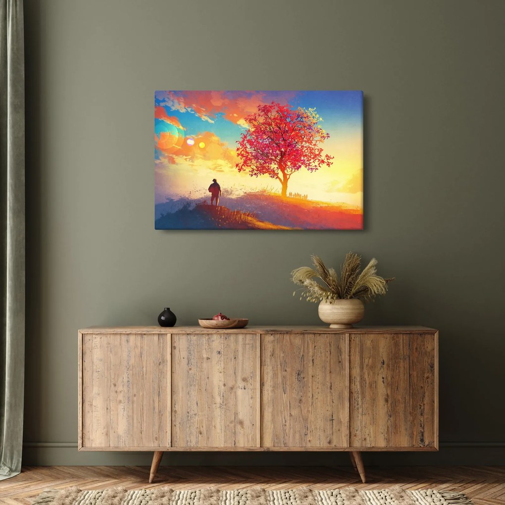 Tablou - casa în deal (90x60 cm)