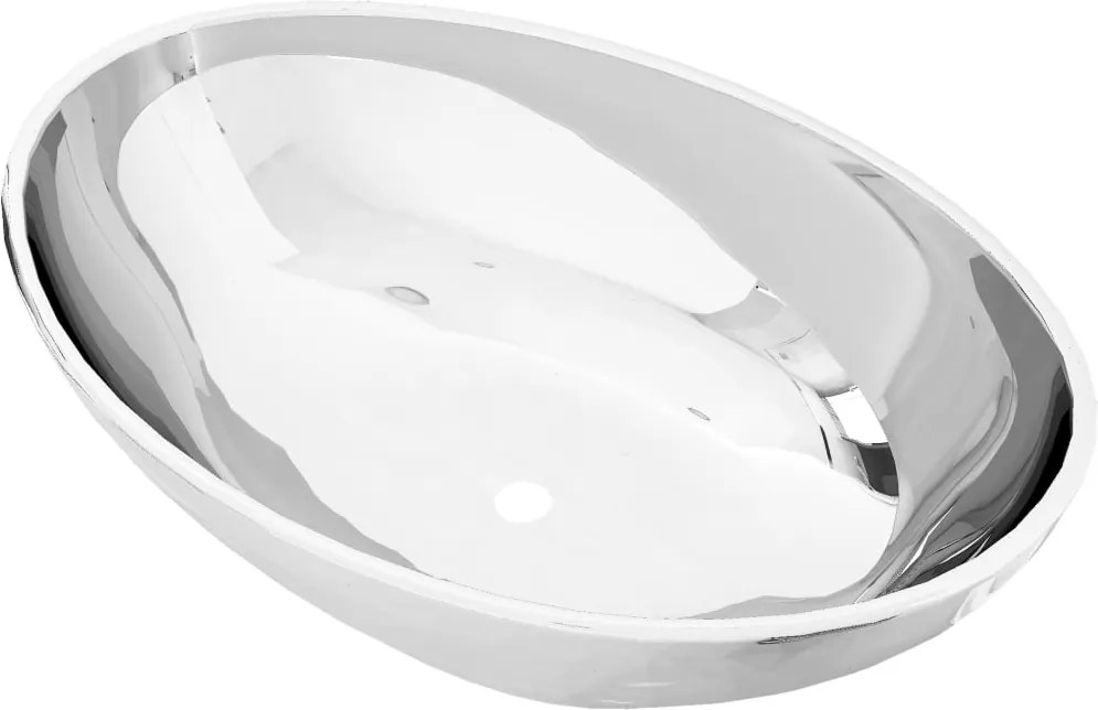 vidaXL Chiuvetă de baie, argintiu, 40 x 33 x 13,5 cm, ceramică