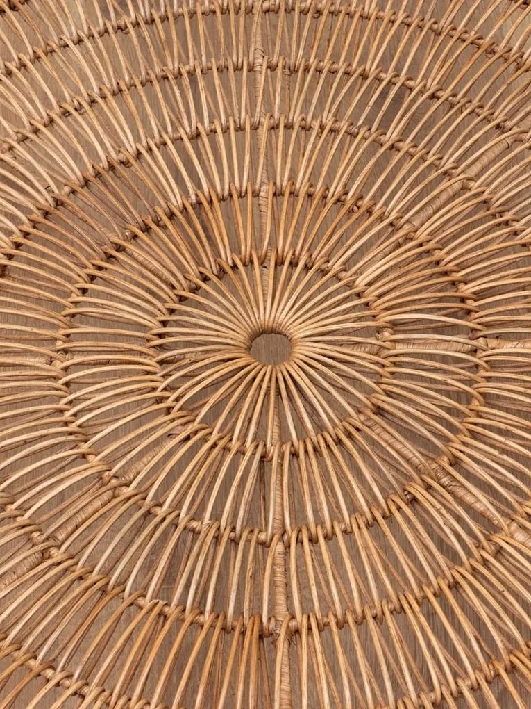 Masuta de cafea rotundă, mare, din rattan, "Obane"