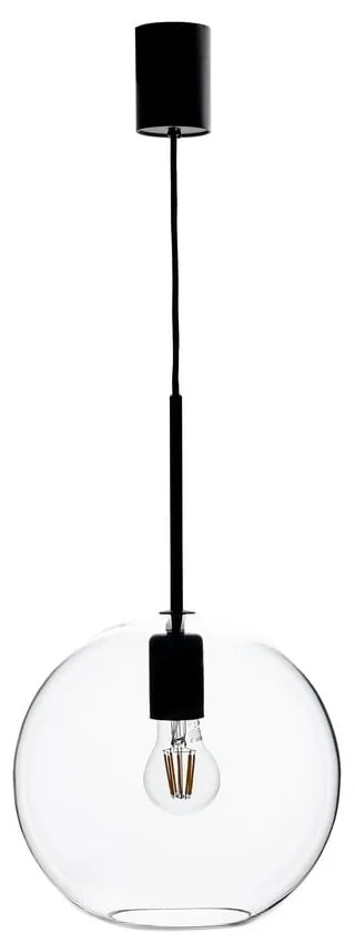 Lustră neagră cu abajur din sticlă 25x25 cm Patera - Markslöjd