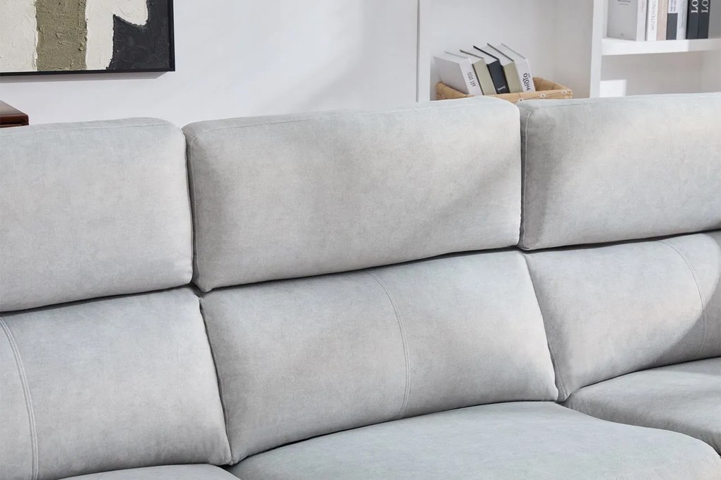 Coltar dumonde cu 2 reclinere electrice, tetiere reglabile, incarcare USB, Arvion 341x103cm