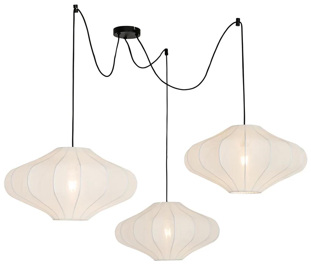 Lampă suspendată design alb 50 cm 3 lumini - Plu