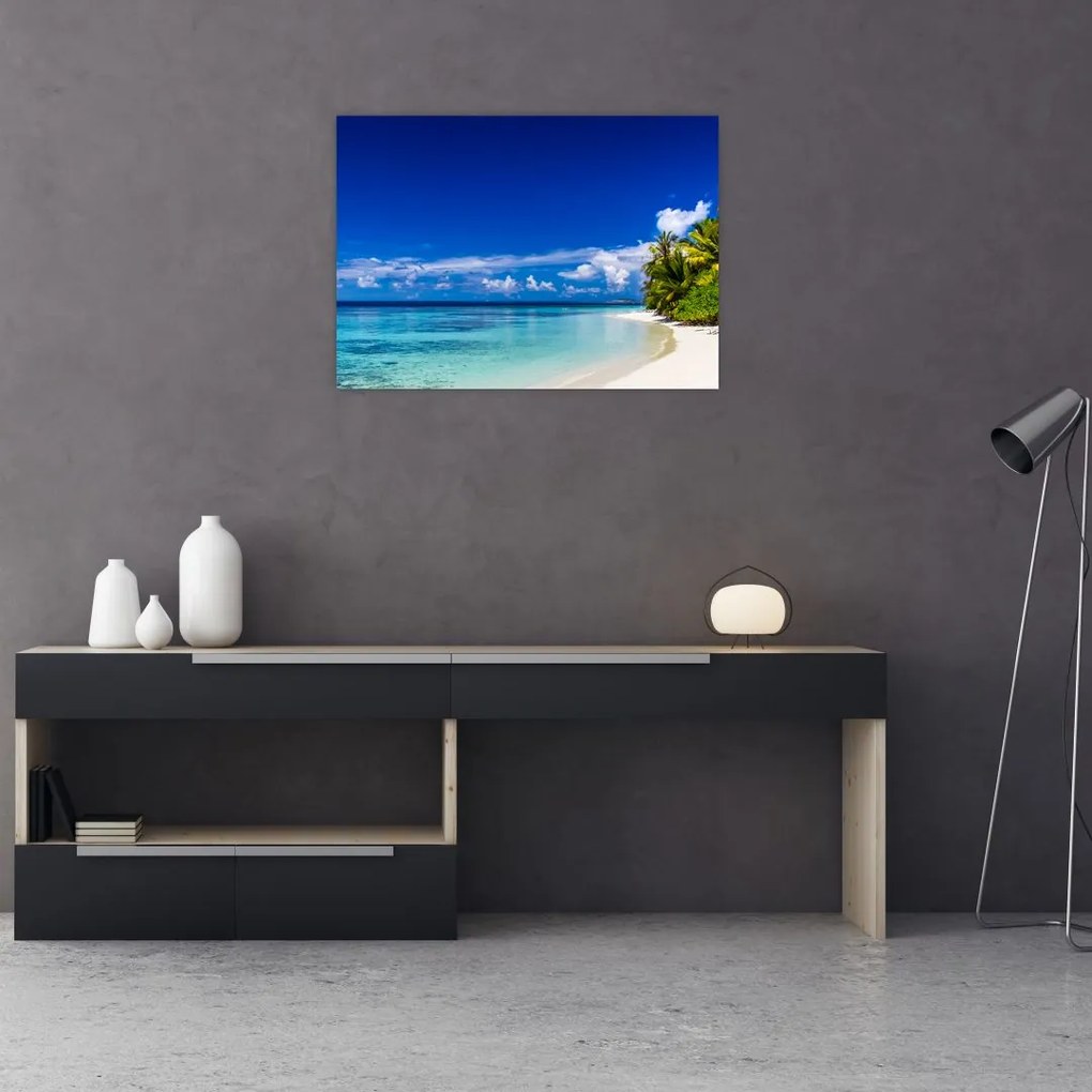 Tablou pe sticlă - Plaja tropicală (70x50 cm)
