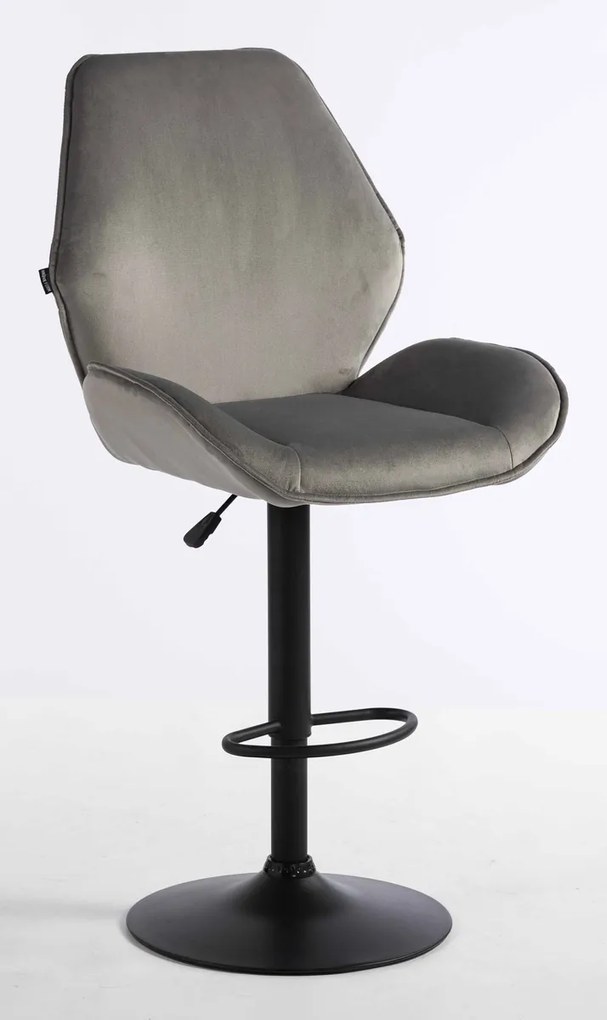 HR350W Scaun Gray din Catifea Bază Neagră