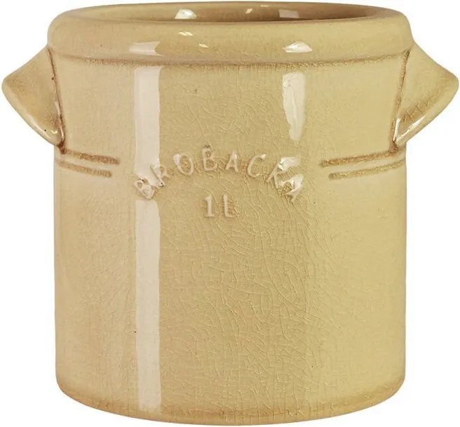 Ghiveci din ceramică glazurată manual 1L galben, „Brobacka"