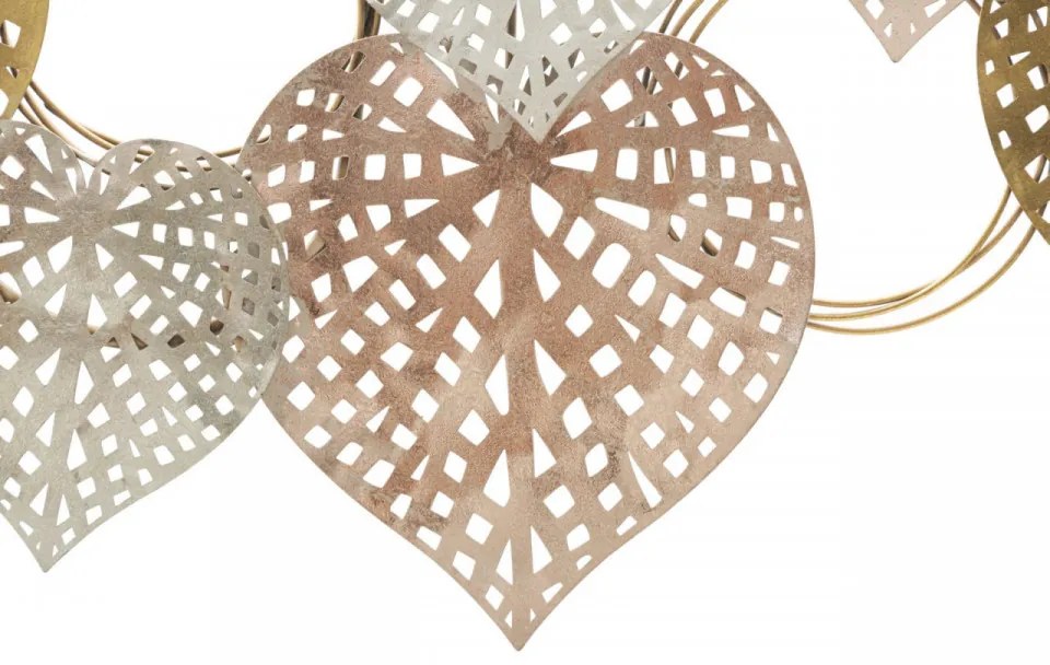 Panou decorativ multicolor din metal, 91x2,5x39,5 cm, Hearts Mauro Ferretti