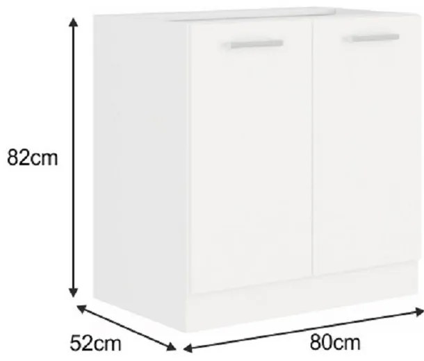 Dulap inferior Strolis 80 D 2F BB (alb). 809520