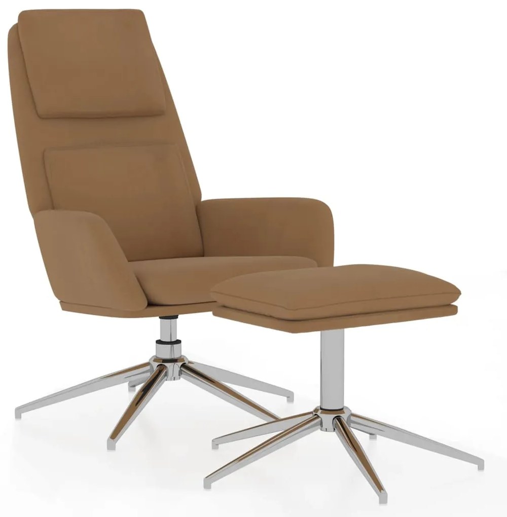 3097780 vidaXL Scaun de relaxare cu taburet, gri taupe, microfibră