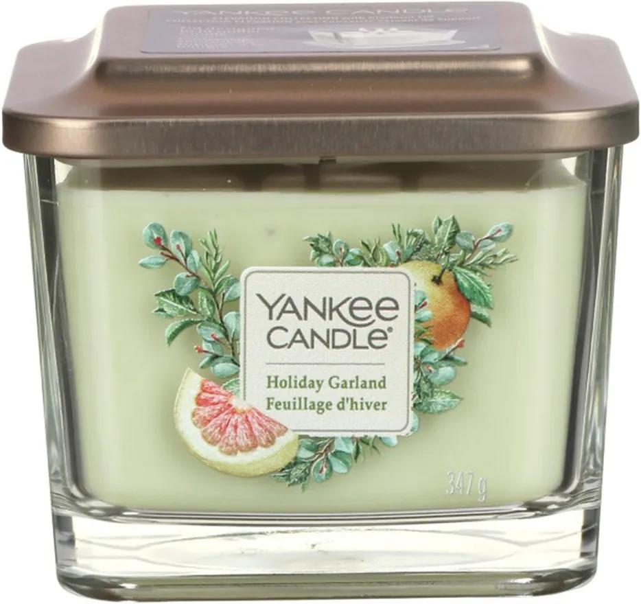 Yankee Candle verzi parfumata lumanare Elevation Holiday Garland pătrata mijlocie 3 fitile