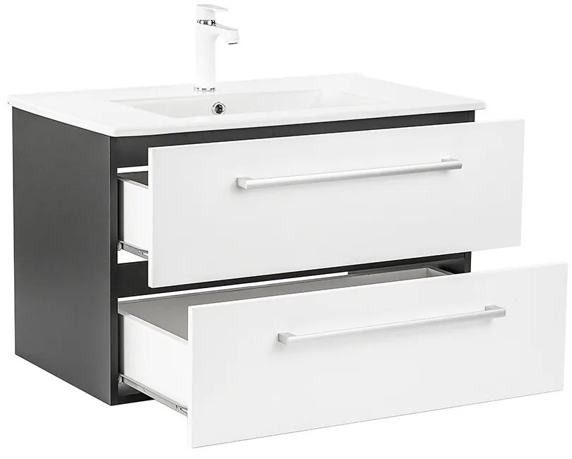 Dulap inferior Vario Clam 80 cu lavoar antracit-alb