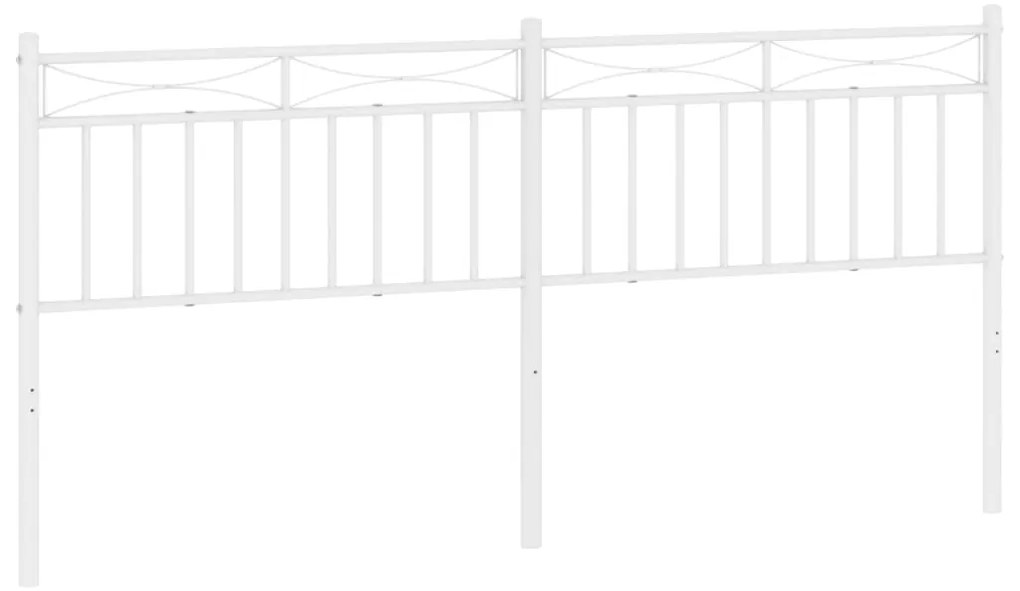 373776 vidaXL Tăblie de pat metalică, alb, 180 cm