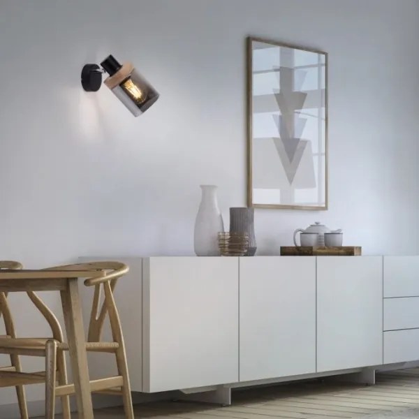 Spot de perete JUST LIGHT. 11311-18 PASQUAL 1xE27/40W/230V negru/ficus de cauciuc