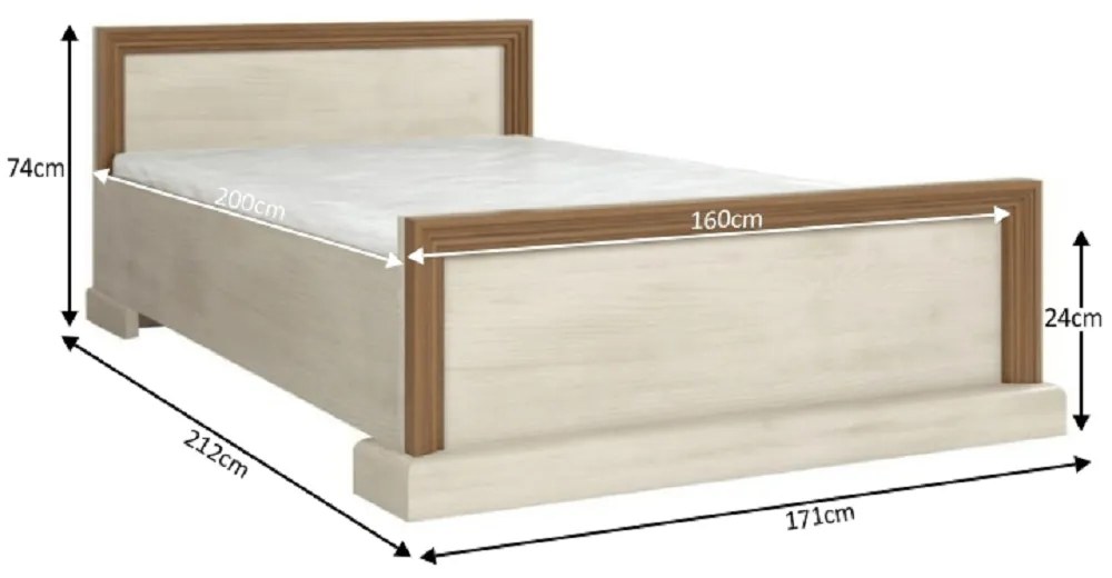 Pat matrimonial 160 cm Regnar L1 (cu somieră). 779506
