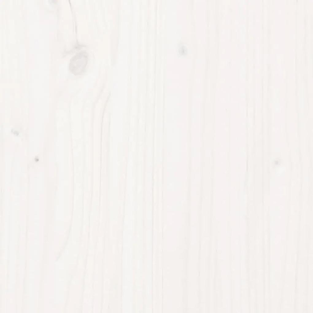 Cadru de pat Small Double 4FT, alb, 120x190 cm, lemn masiv pin Alb, 120 x 190 cm