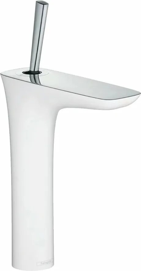 Baterie lavoar Hansgrohe PuraVida 200 alb - crom cu ventil Push-Open