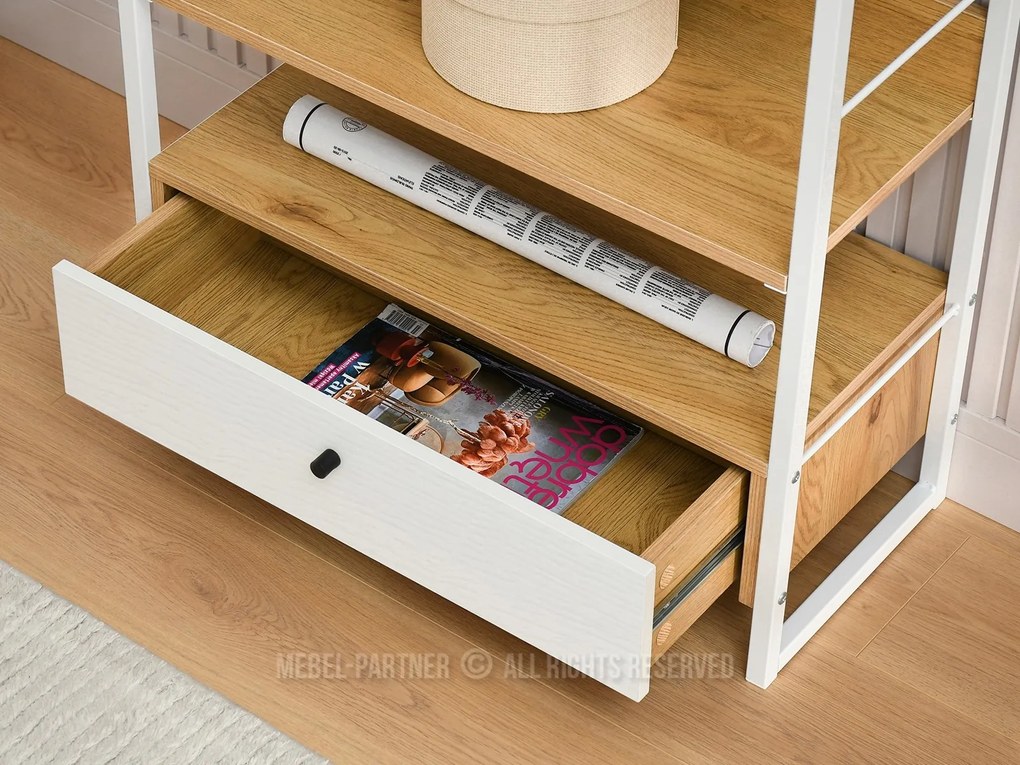 Raft Luca (stejar + alb). 1111373