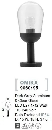 Stalp mic pentru iluminat exterior IP54 OMIKA