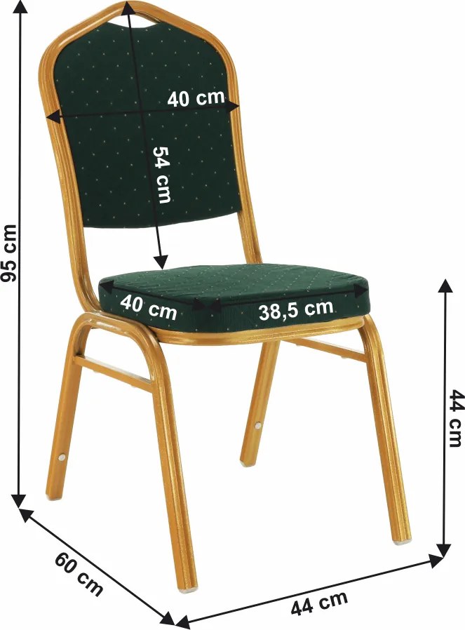 Scaun stivuitor,  verde / vopsea aurie, ZINA 3 NOU