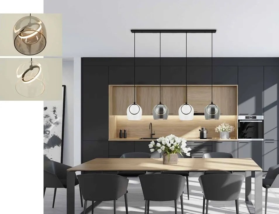 Lustra cu 4 pendule design modern LED LIGHT
