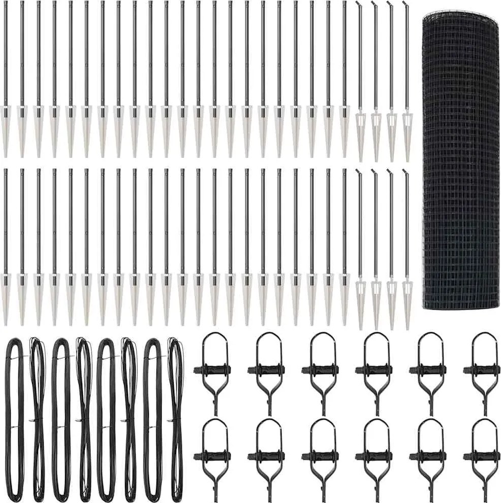 vidaXL Stâlp de gard. Gri 100 x 0,5 m (plasă de 16 x 16 mm)