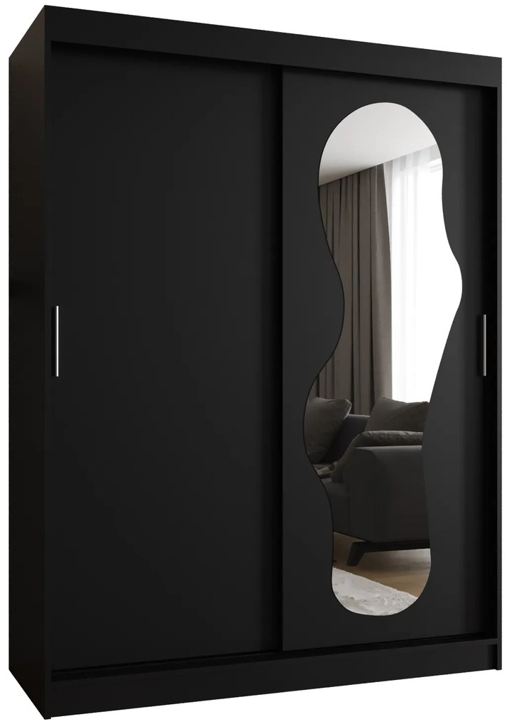 Dulap de haine 150 cm Ulta (Negru). 1126322