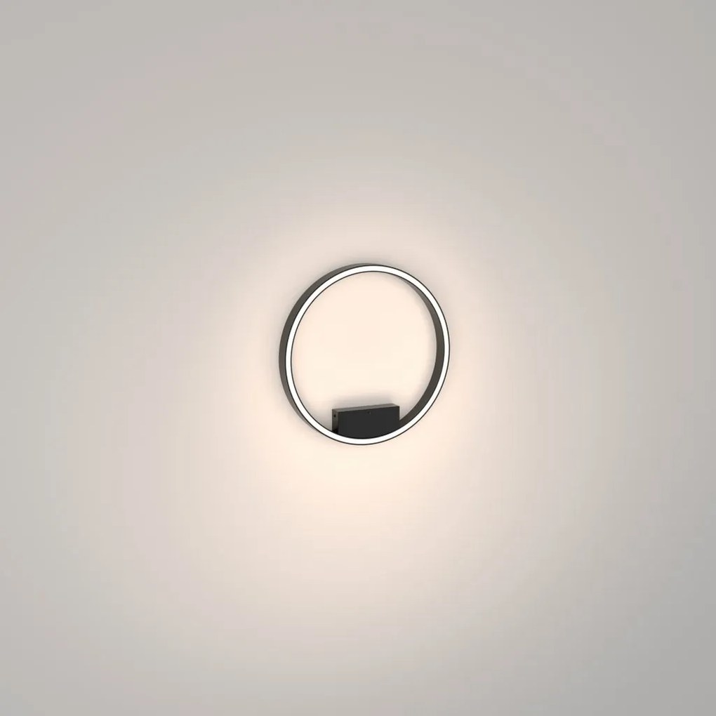 Plafoniera LED design modern Rim negru 40cm, 4000K