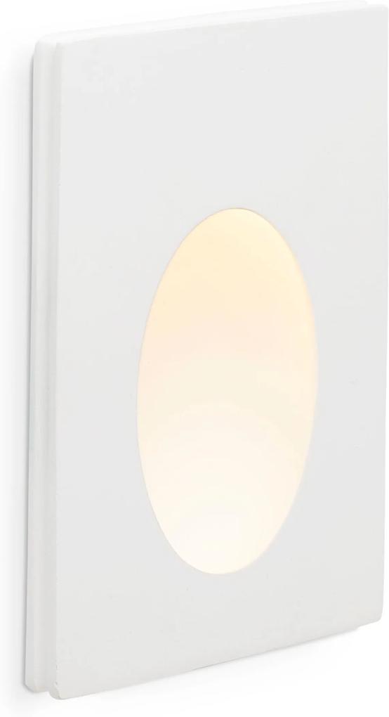 PLAS 1W 3000K LED II - Lampă încastrată în perete albă rectangulară din aluminiu