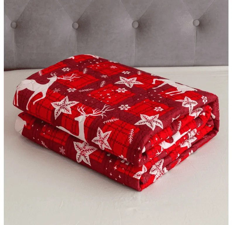 Cuvertura de pat VELVET CHRISTMAS, rosu Dimensiune: 220 x 240 cm