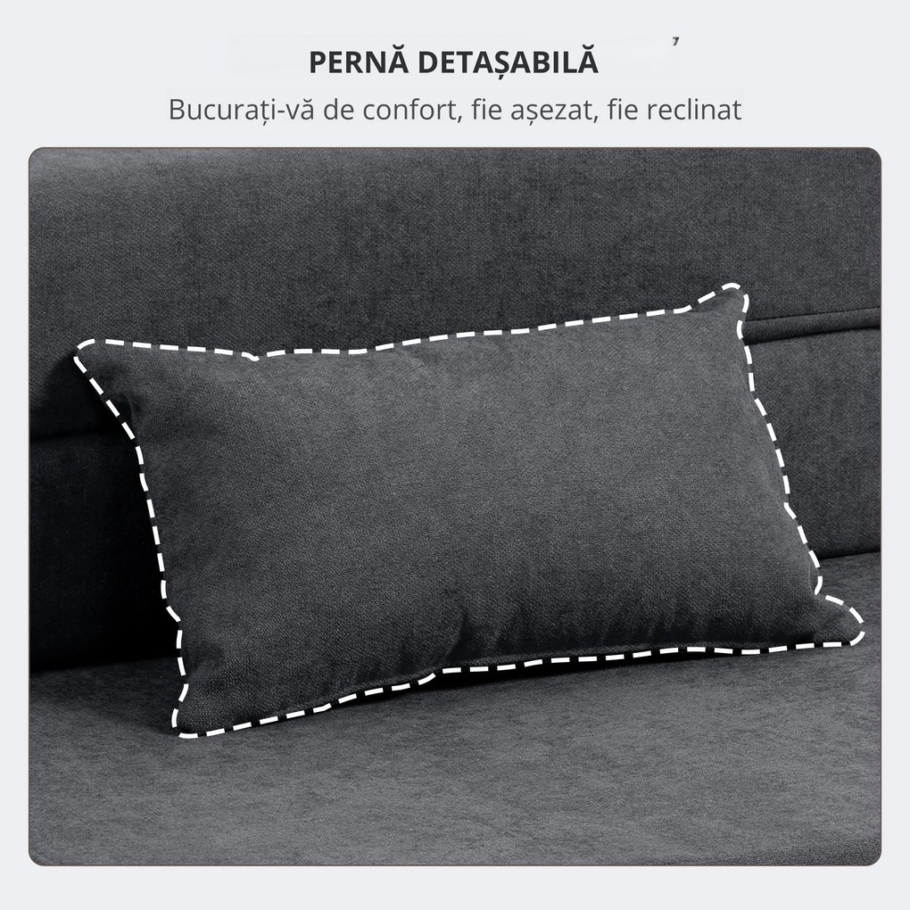 HOMCOM Fotoliu Pat Single Pliabil Modern, Fotoliu de Podea Compact Convertibil în Șezlong și Saltea, Pat pentru Living, Cameră de zi și Birou, 80x80x64 cm, Gri Închis | Aosom Romania